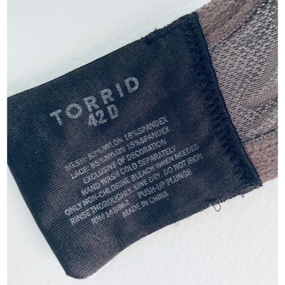 Torrid Push Up Bra 42D Black and Gray - Picture 7 of 7
